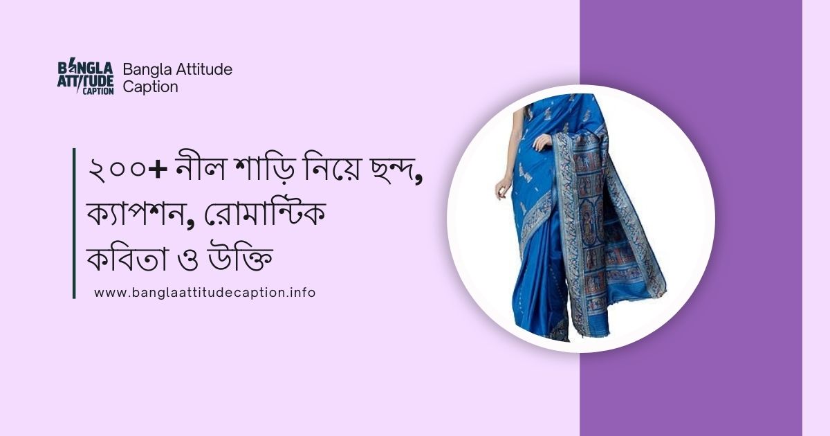 নীল শাড়ি নিয়ে ক্যাপশন